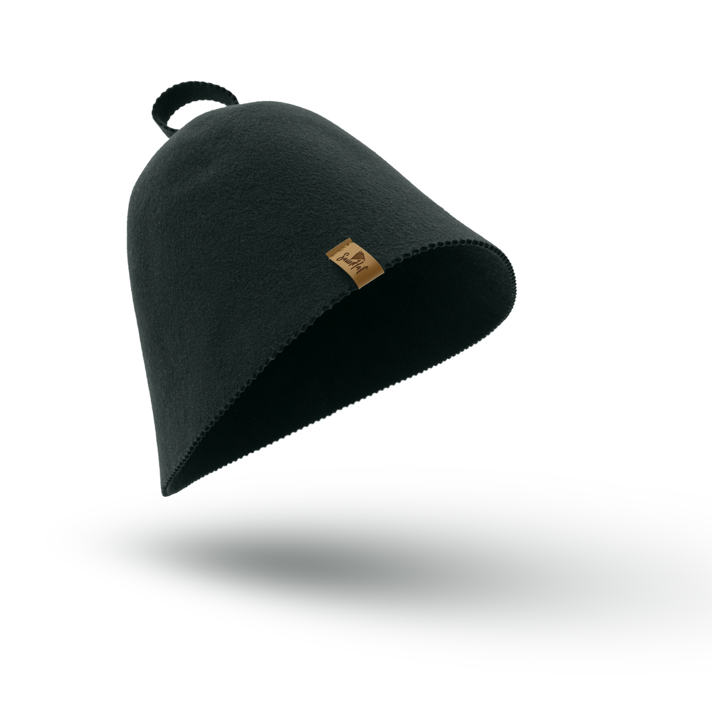 Sauna-Hut Anthrazit aus 100 % Wolle