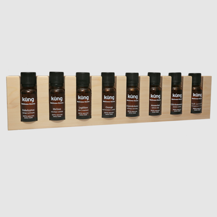 Coffret cadeau avec 8 essences bien-être Küng de 20 ml chacune
