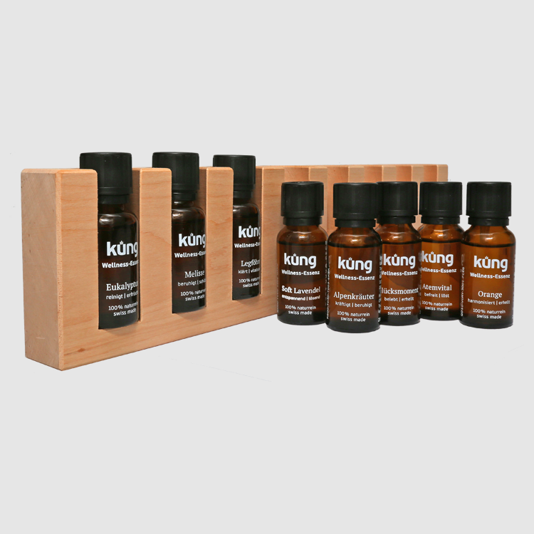 Geschenk-Set mit 8 Küng Wellness-Essenzen à 20ml