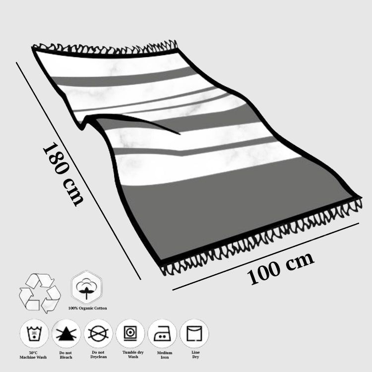 Hamamtuch American in Dunkelgrau/Blau