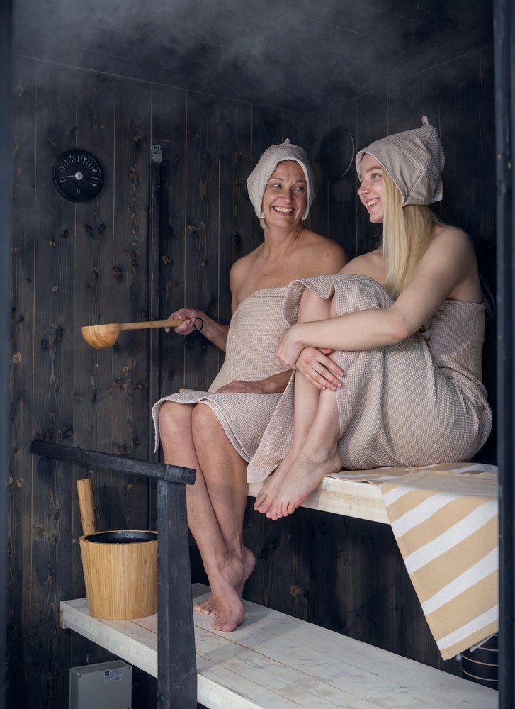 Saunahut 32x36 cm Schwarz/Beige