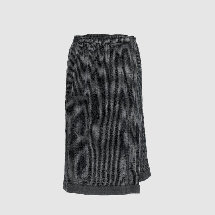 Saunakilt 145x70 cm Schwarz/Grau