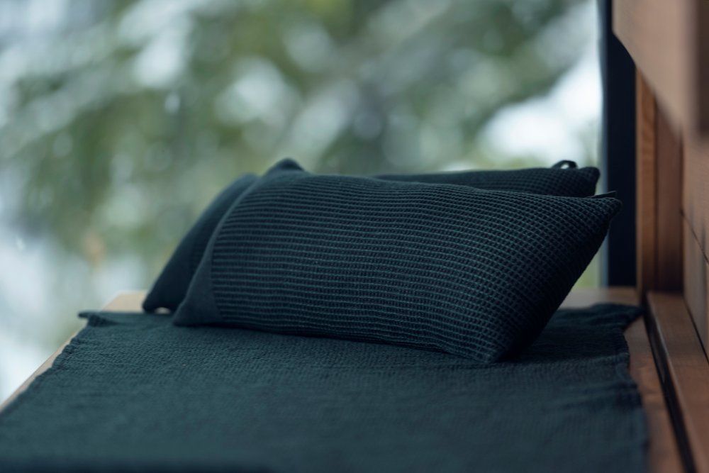 Saunakissen 50x22 cm Schwarz/Grau