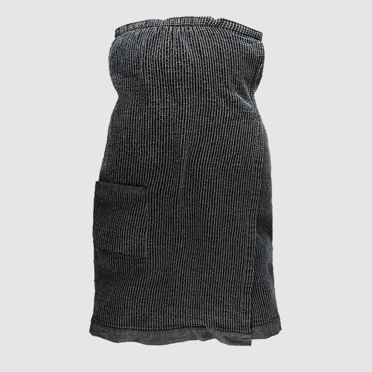 Saunasarong 145x85 cm Schwarz/Grau