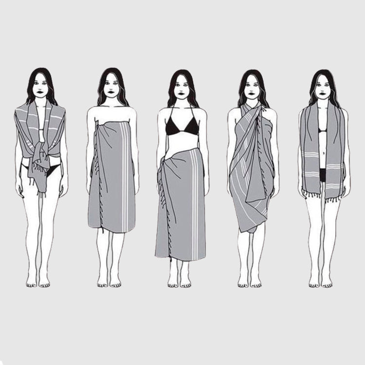 Hamamtuch gestreift in Beige