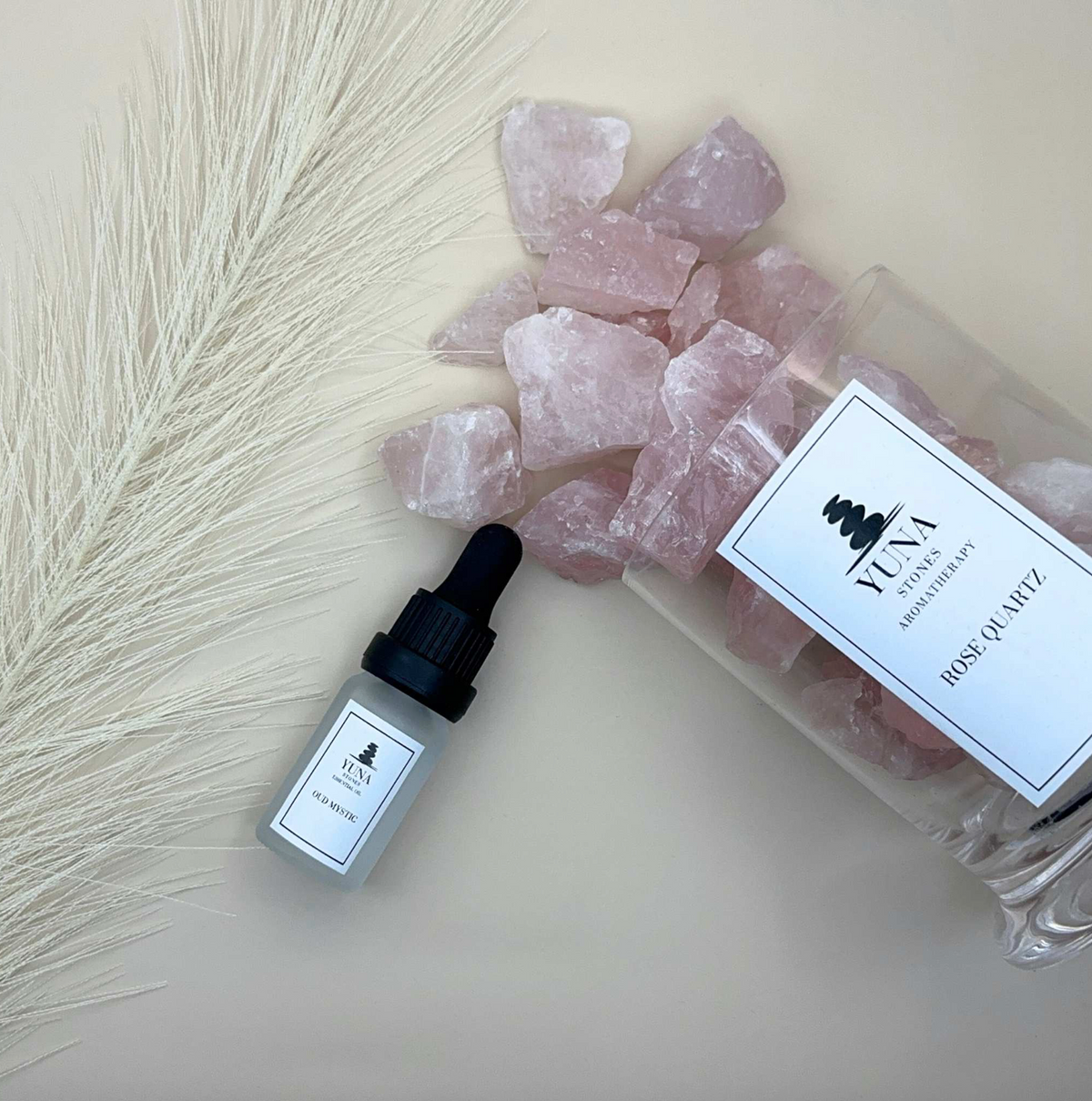Yuna Stone Edelstein Diffuser Rose Quartz Oud Mystic