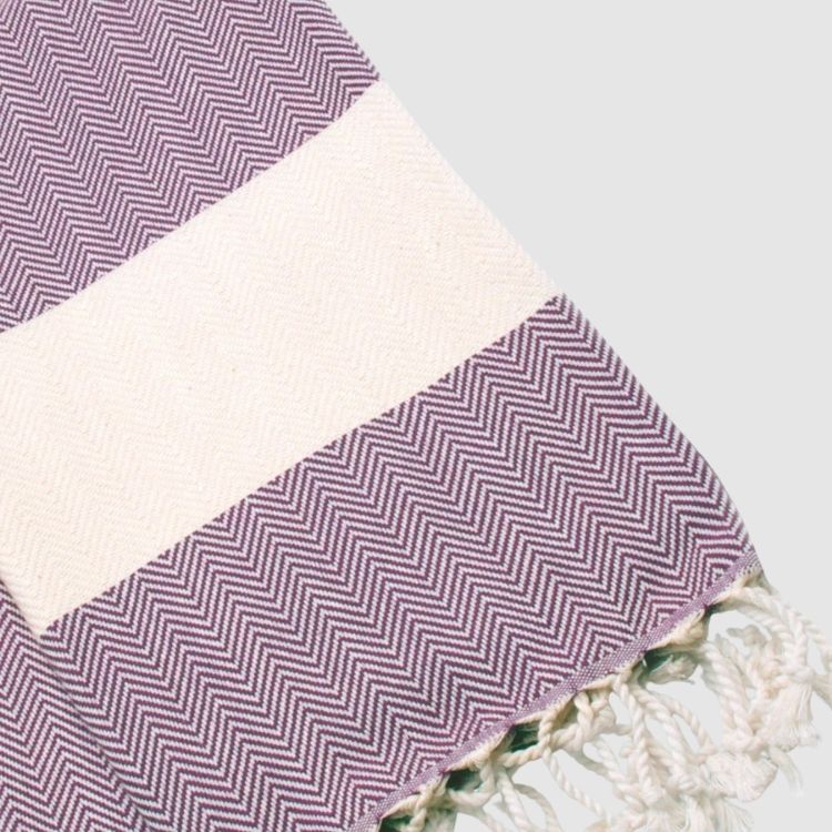 Türkisches Handtuch mit Fischgrätmuster, lila